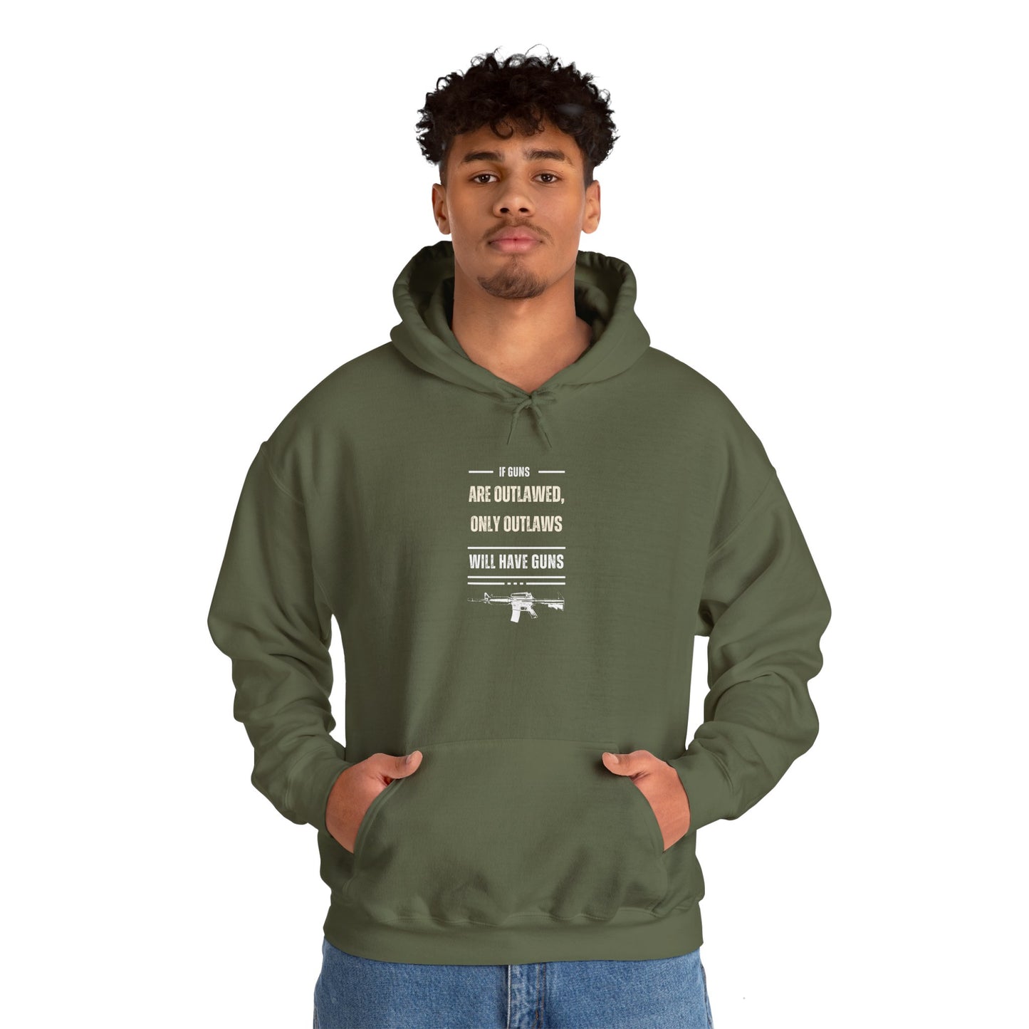 If Guns Are Outlawed, Only Outlaws Will Have Guns - Unisex Heavy Blend™ Hooded Sweatshirt