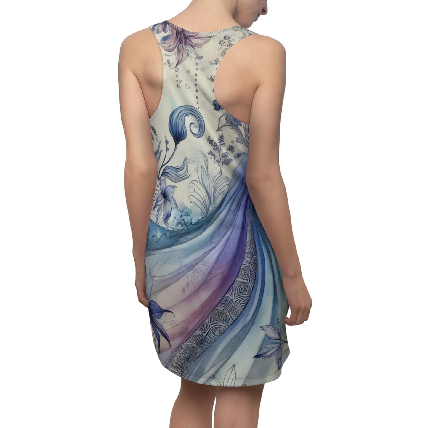 Twilight Bloom - Racerback Dress Feminine Flowing Design Women's Fashion