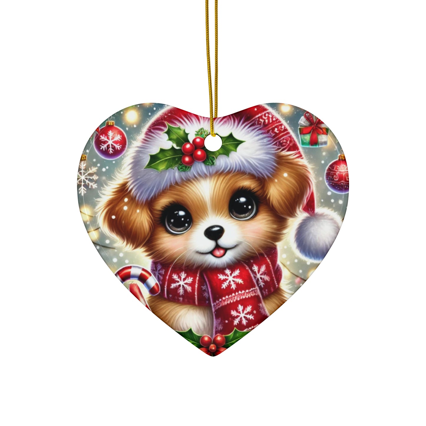 Paws-itively Merry Christmas - Ceramic Ornament, 4 Shapes