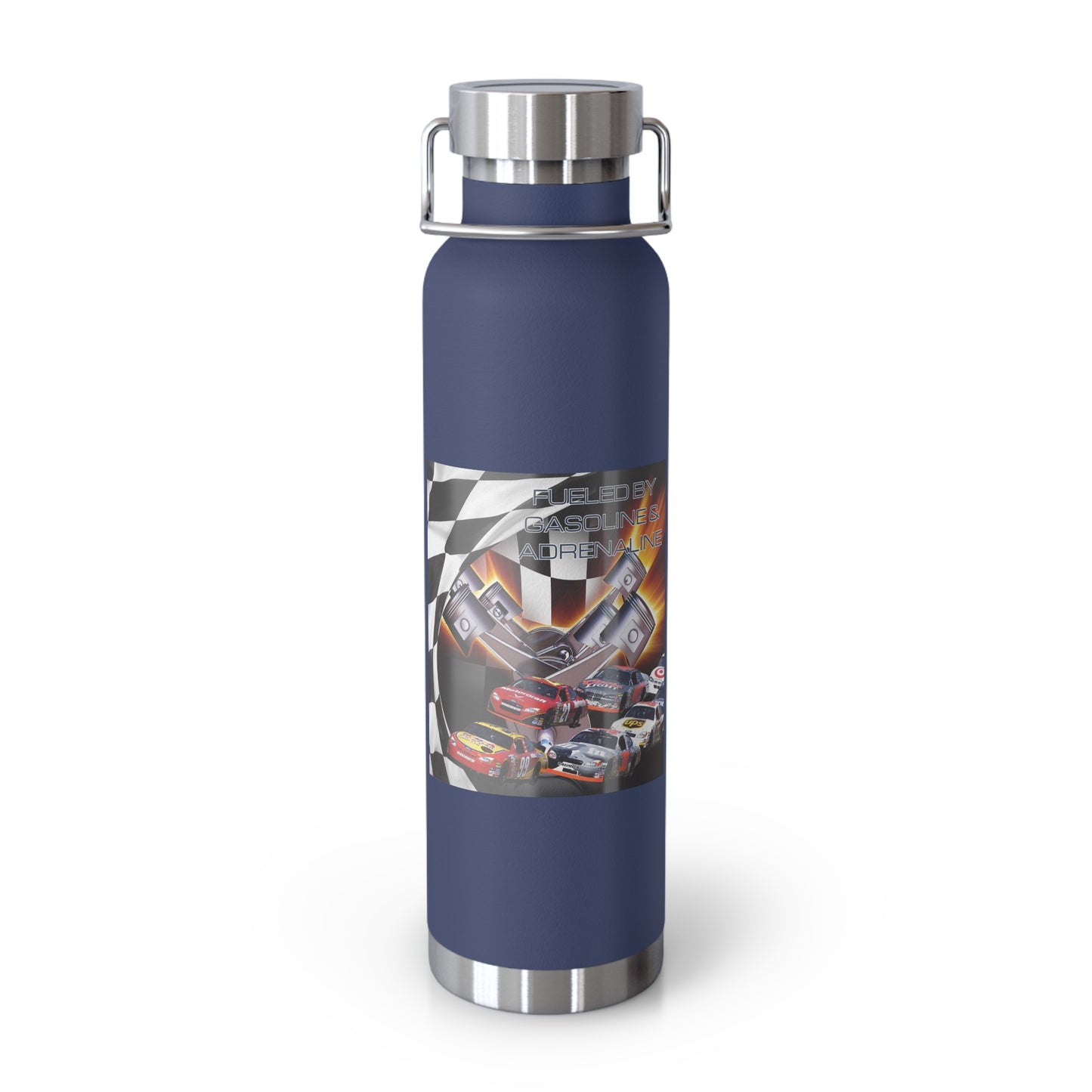 Fueled by Gasoline & Adrenaline - Copper Vacuum Insulated Bottle, 22oz