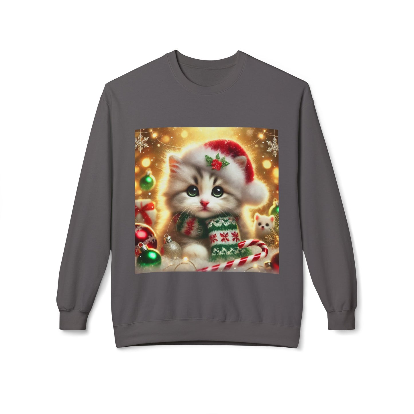 Purr-fectly Merry Christmas - Unisex Midweight Softstyle Fleece Crewneck Sweatshirt