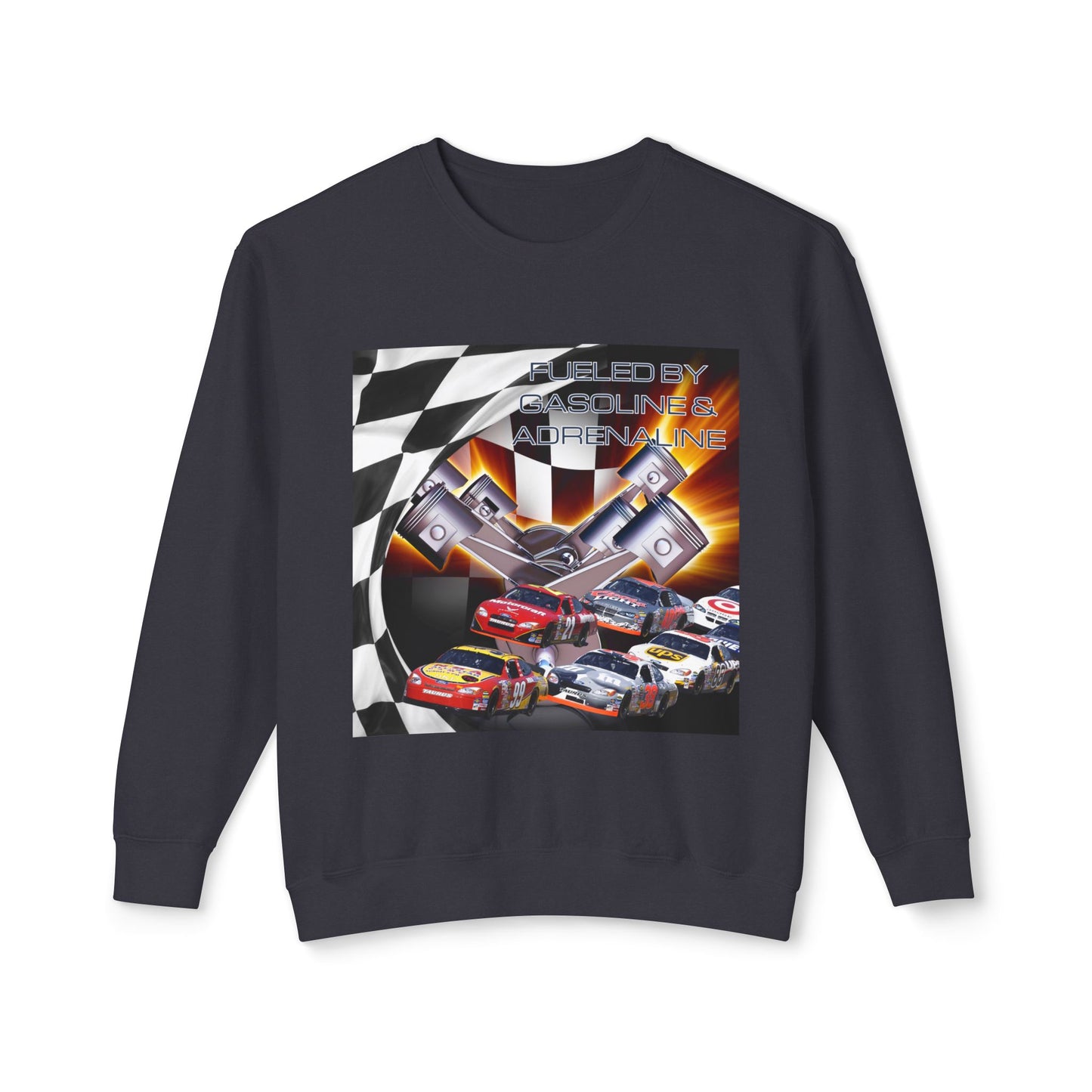 Fueled by Gasoline & Adrenaline - Unisex Lightweight Crewneck Sweatshirt