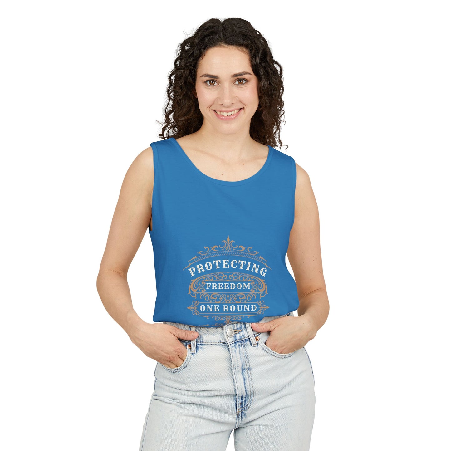 Protecting Freedom, One Round at a Time - Unisex Tank Top