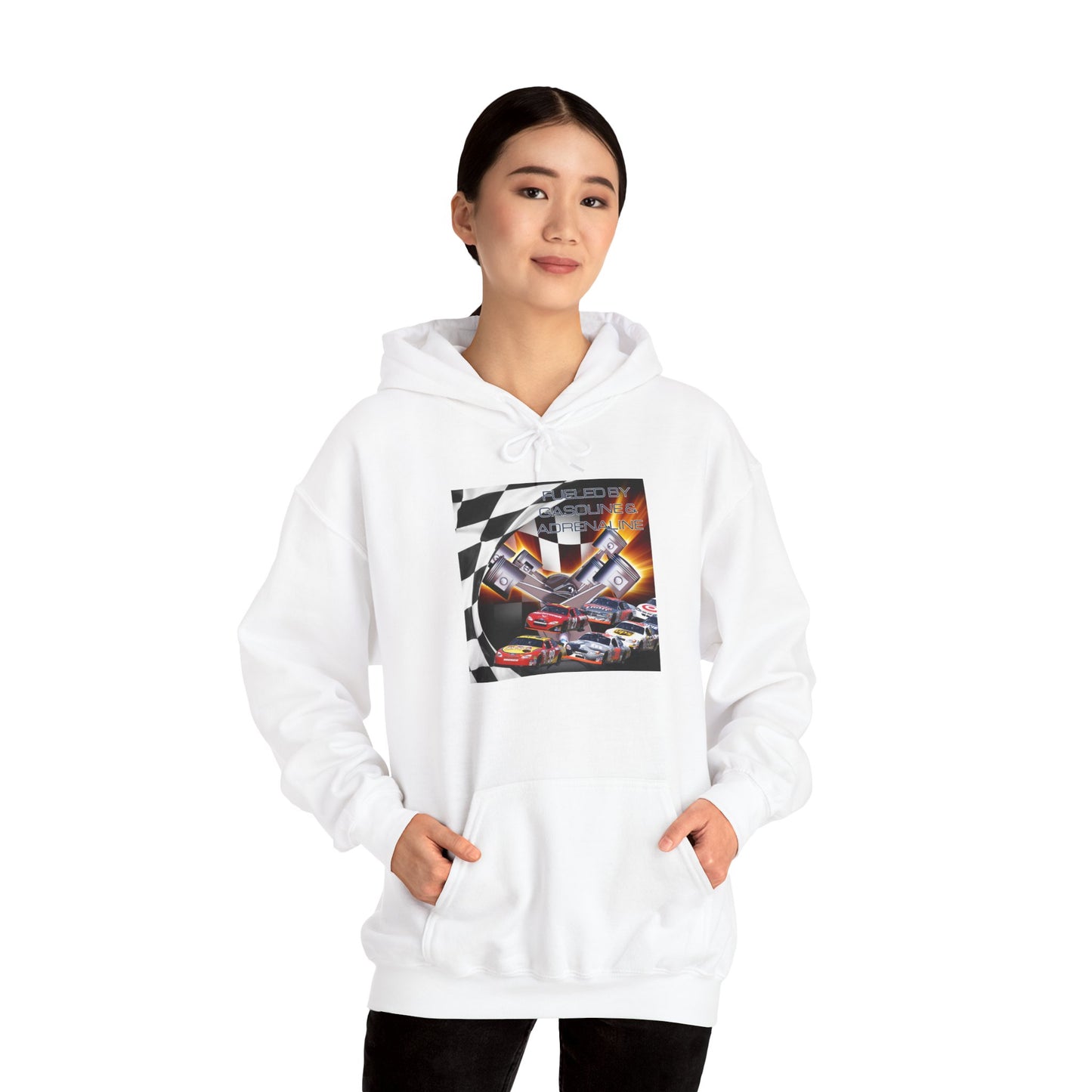 Fueled by Gasoline & Adrenaline - Unisex Heavy Blend™ Hooded Sweatshirt