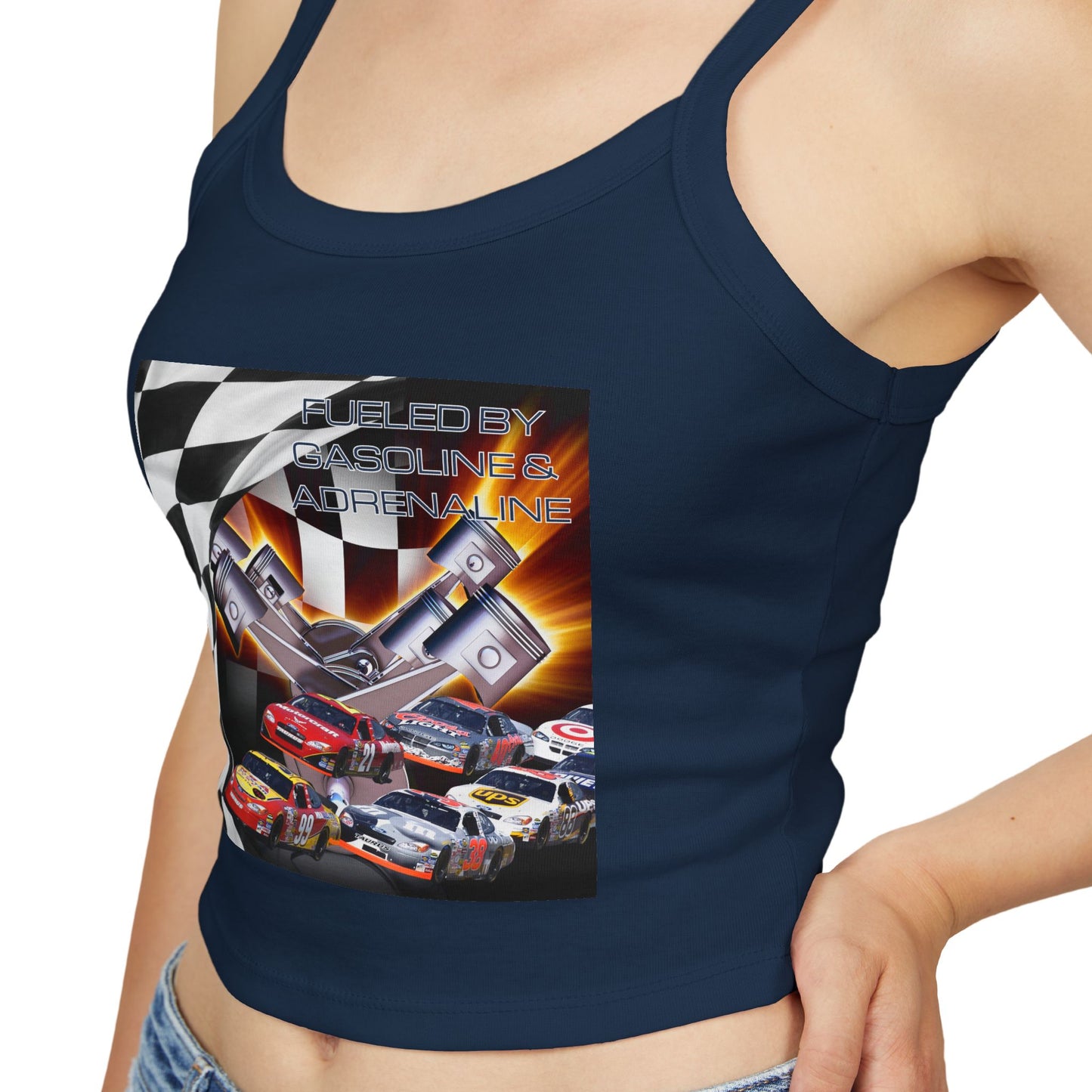 Fueled by Gasoline & Adrenaline - Women's Spaghetti Strap Tank Top