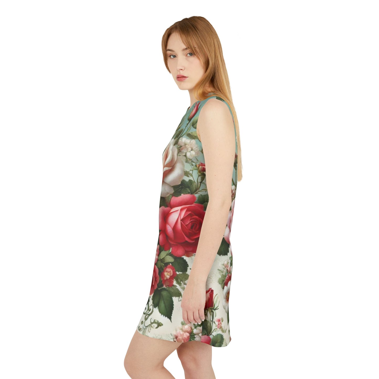 Rose Reverie - A-line Sleeveless Dress