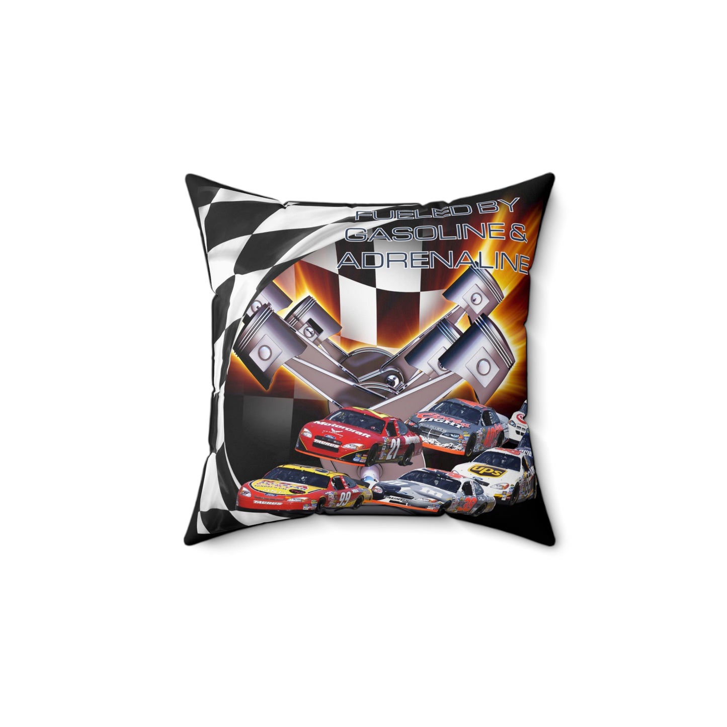 Fueled by Gasoline & Adrenaline - Spun Polyester Square Pillow