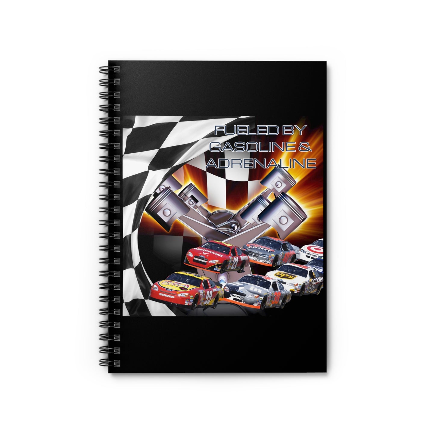 Fueled by Gasoline & Adrenaline - Spiral Notebook - Ruled Line