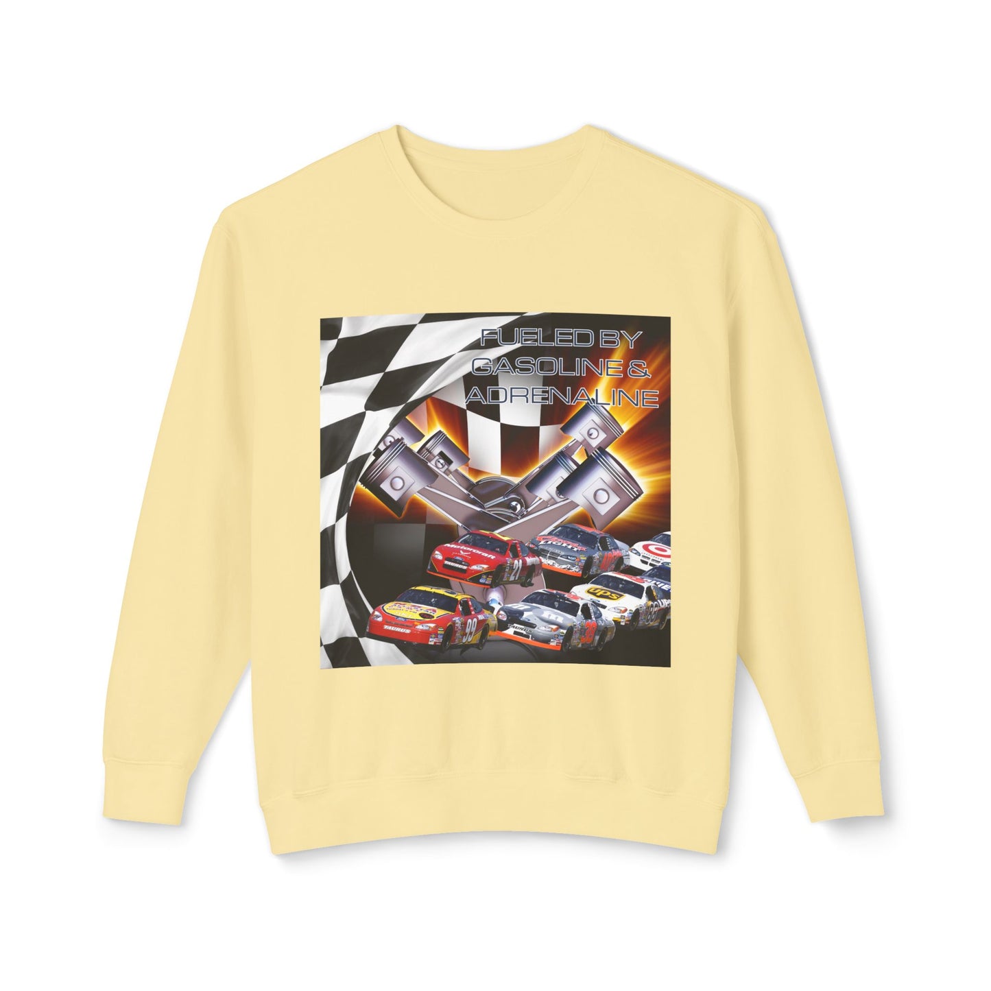 Fueled by Gasoline & Adrenaline - Unisex Lightweight Crewneck Sweatshirt