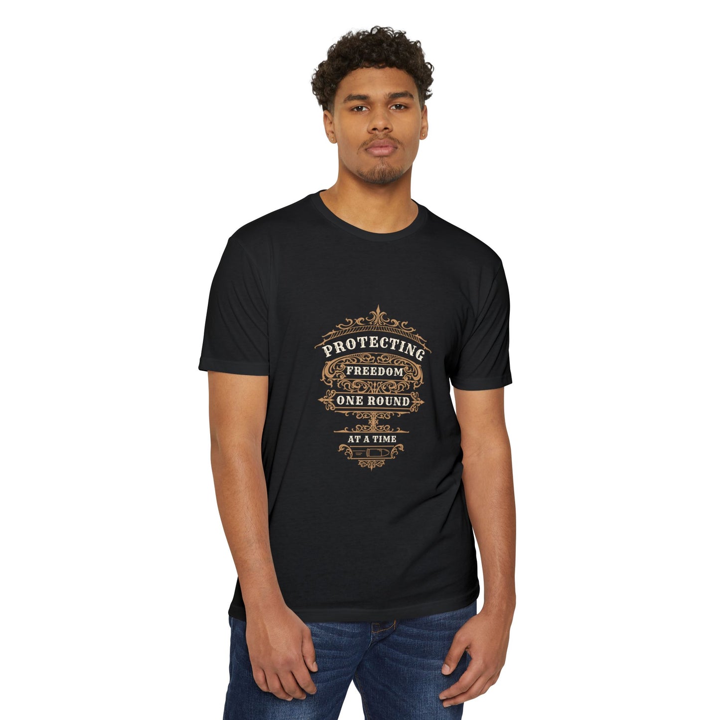 Protecting Freedom, One Round at a Time - Unisex CVC Jersey T-shirt