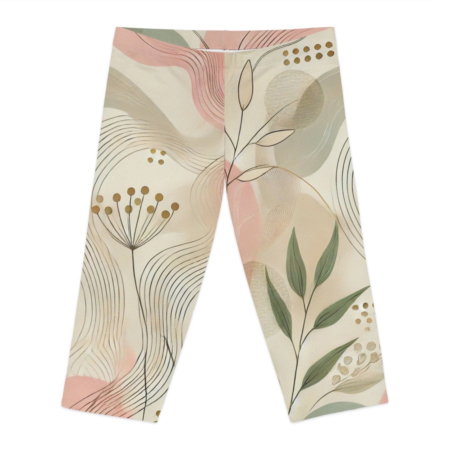 Botanical Breeze - Women's Capri Leggings (AOP)