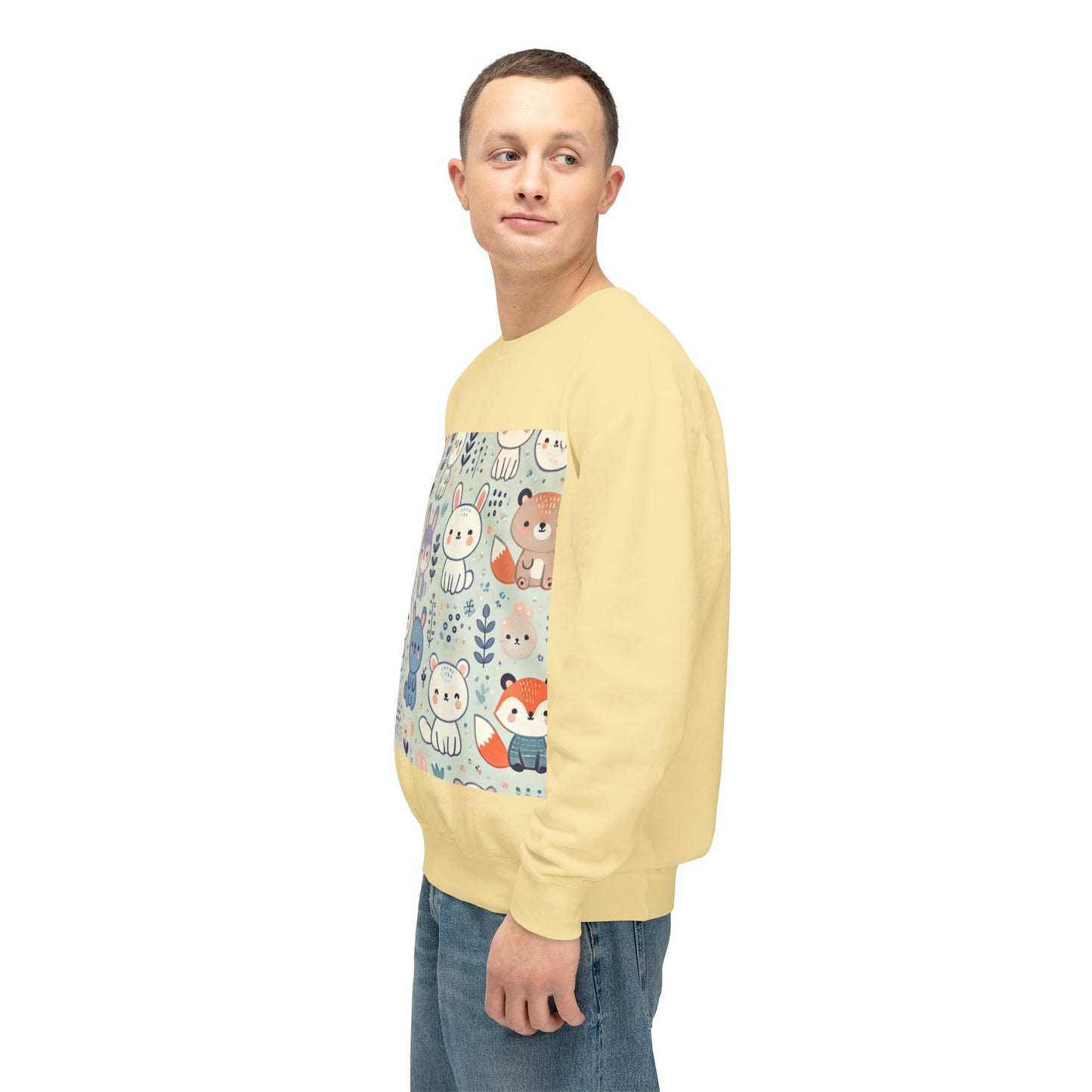 Whimsical Companions - Unisex Lightweight Crewneck Sweatshirt