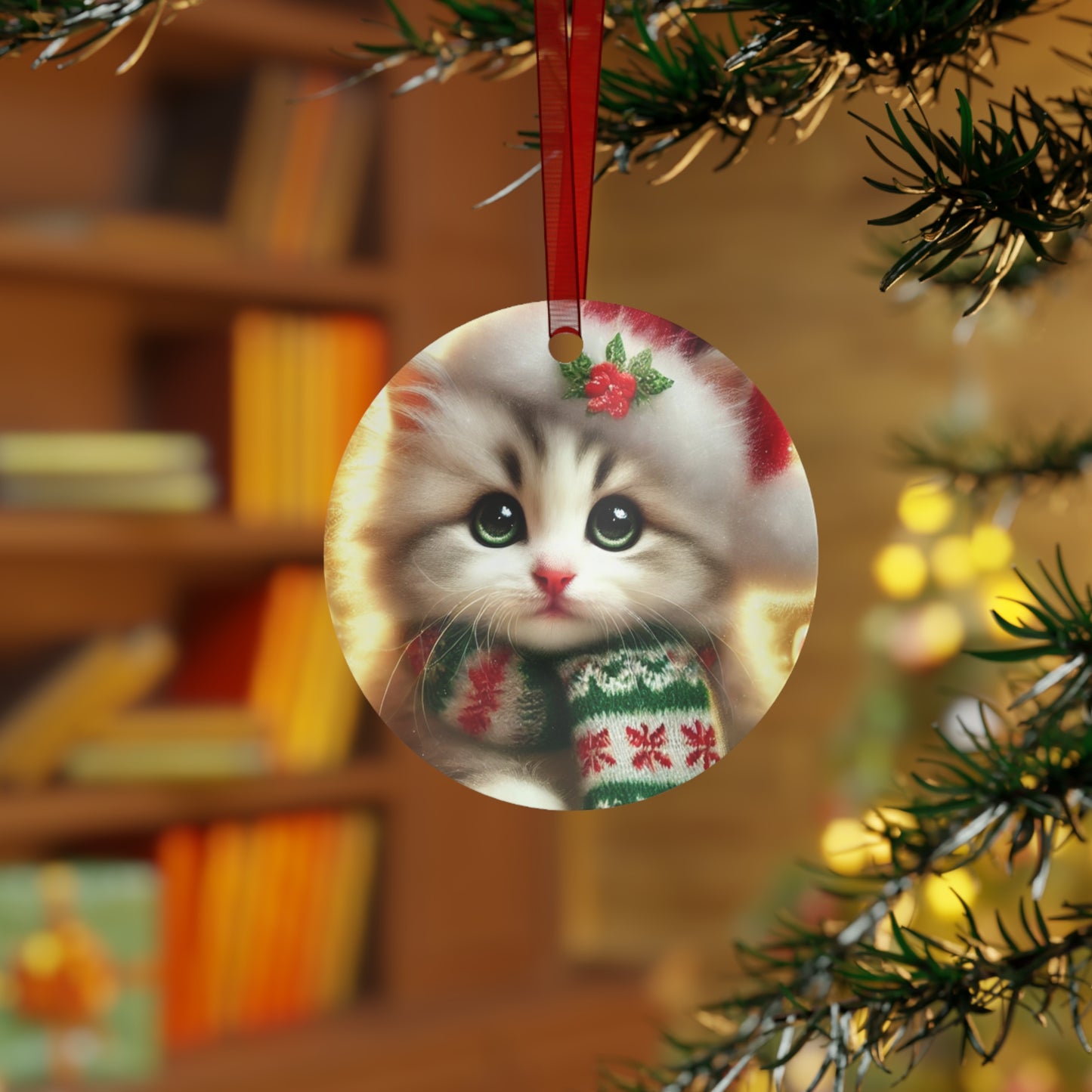 Purr-fectly Merry Christmas - Metal Ornaments