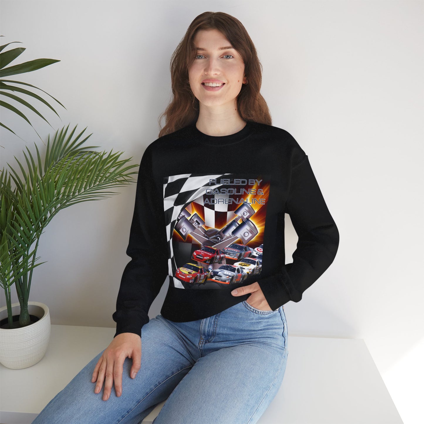 Fueled by Gasoline & Adrenaline - Unisex Heavy Blend™ Crewneck Sweatshirt