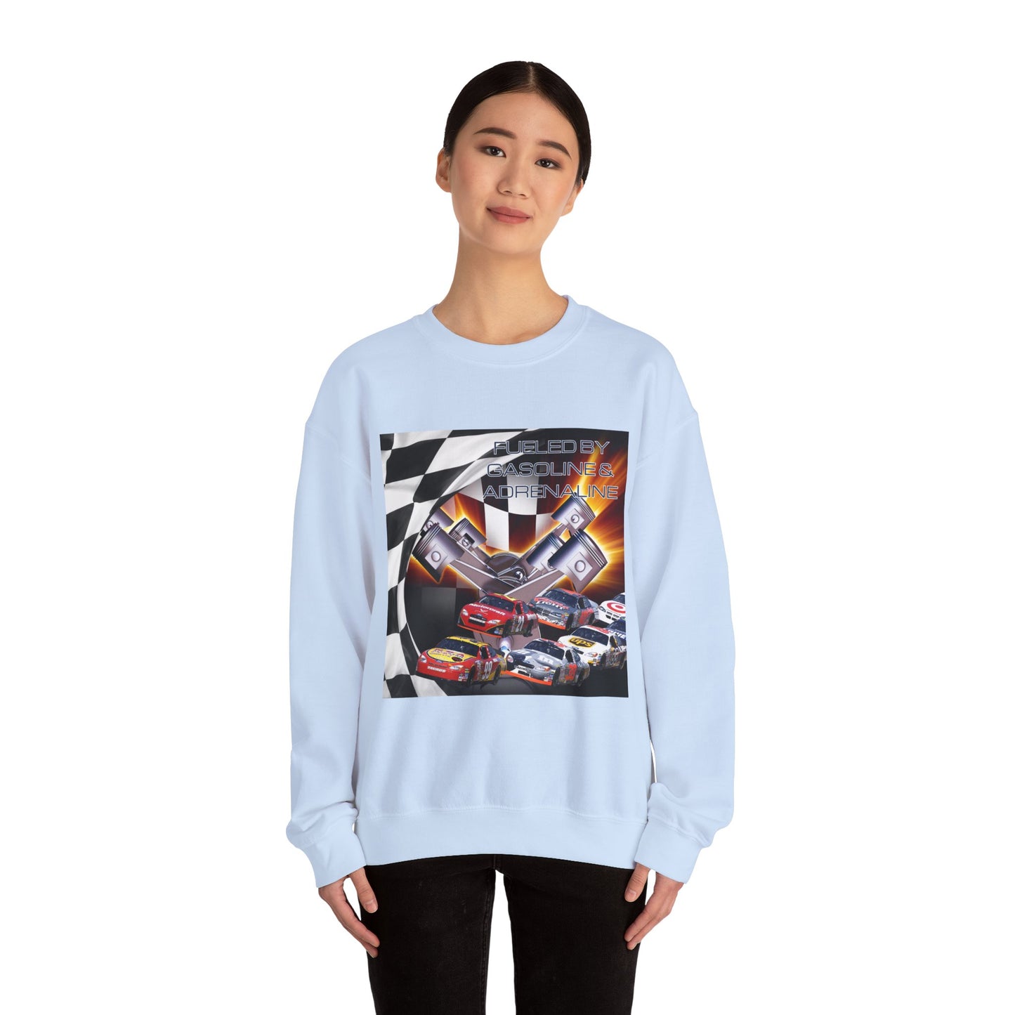 Fueled by Gasoline & Adrenaline - Unisex Heavy Blend™ Crewneck Sweatshirt