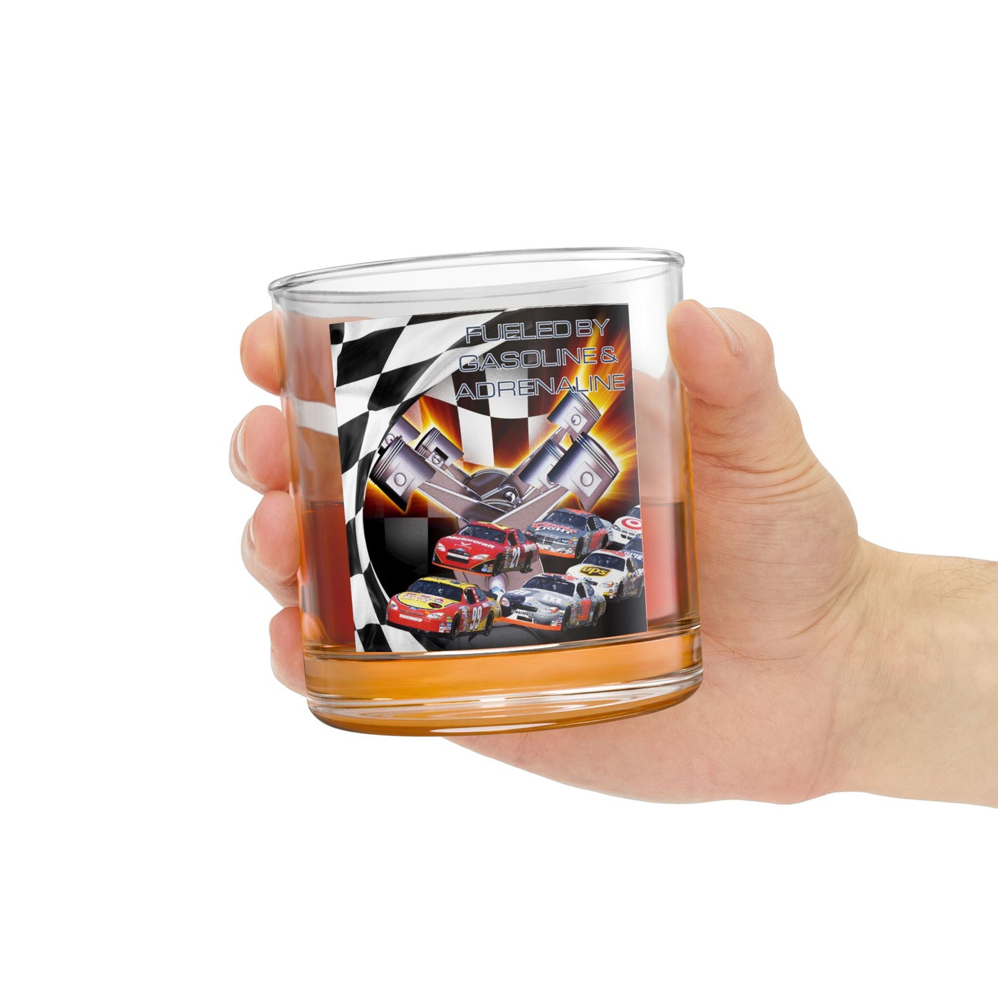 Fueled by Gasoline & Adrenaline - Rocks Glass, 10oz