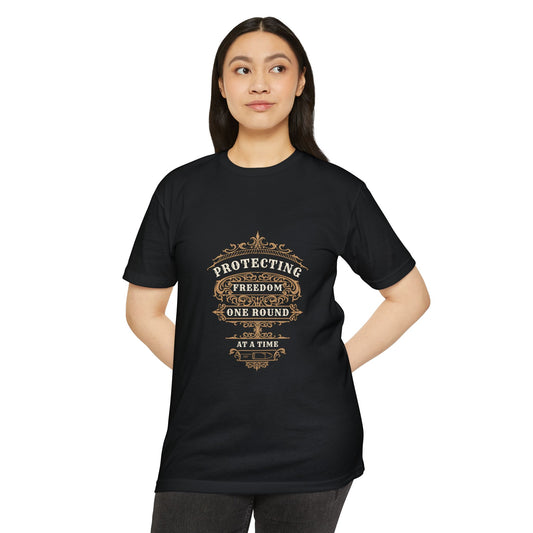 Protecting Freedom, One Round at a Time - Unisex CVC Jersey T-shirt