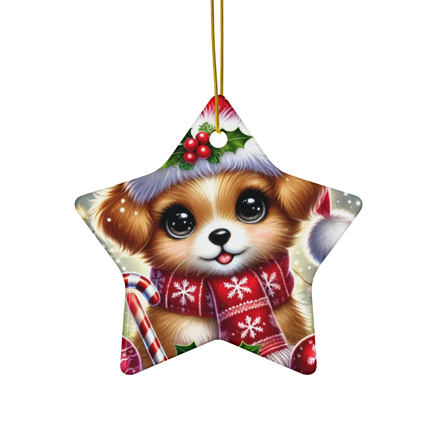 Paws-itively Merry Christmas - Ceramic Ornament, 4 Shapes