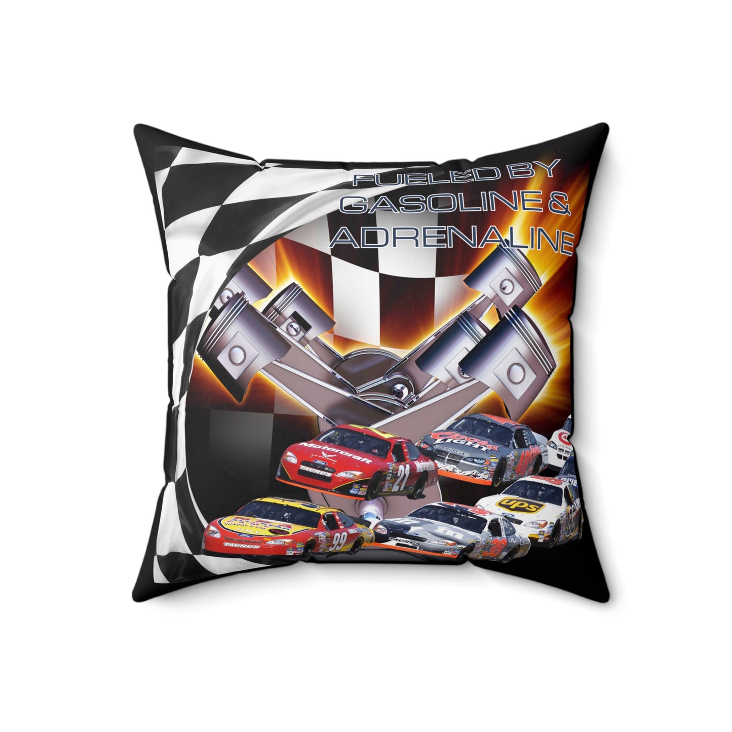 Fueled by Gasoline & Adrenaline - Spun Polyester Square Pillow