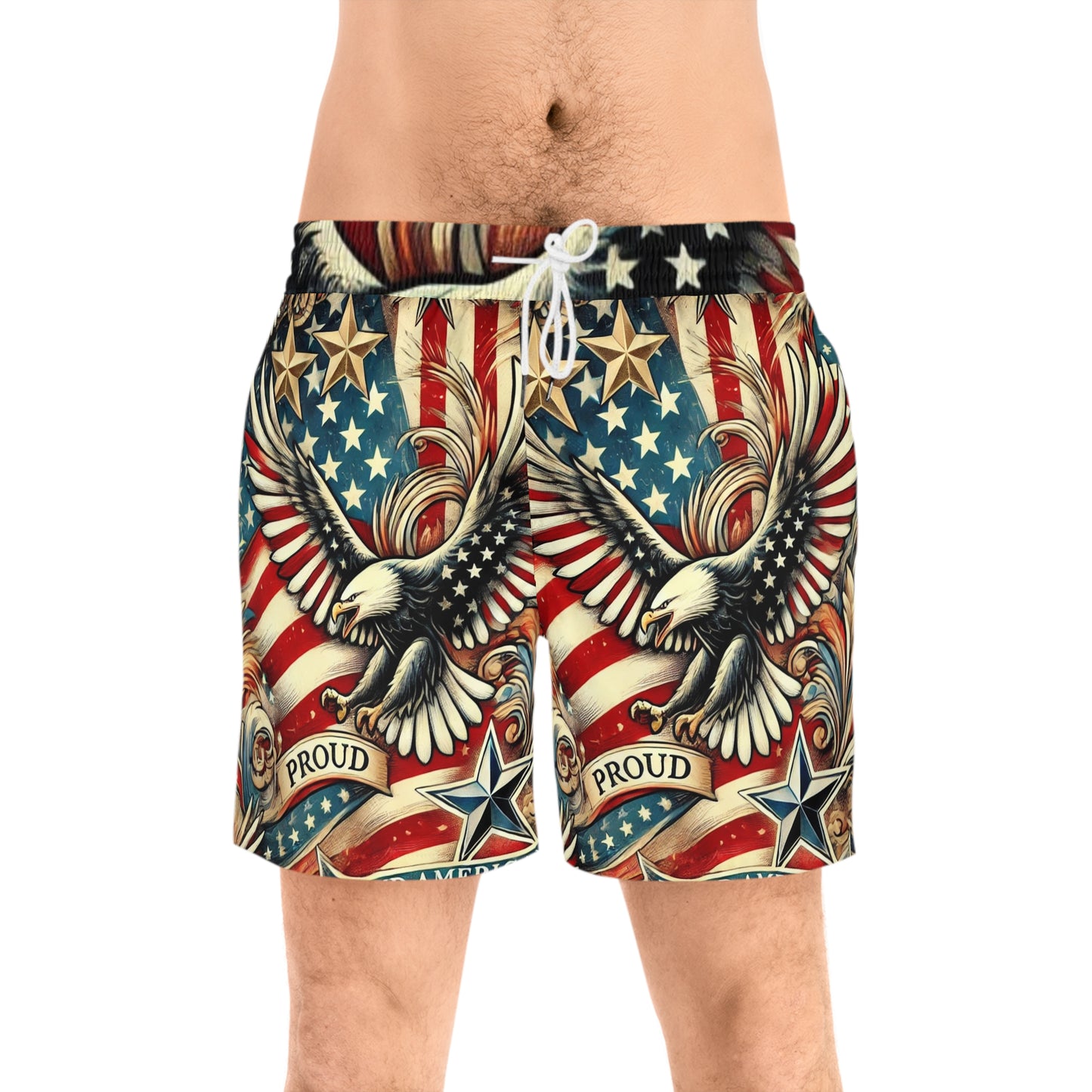 Stars of Freedom - Men's Mid-Length Swim Shorts