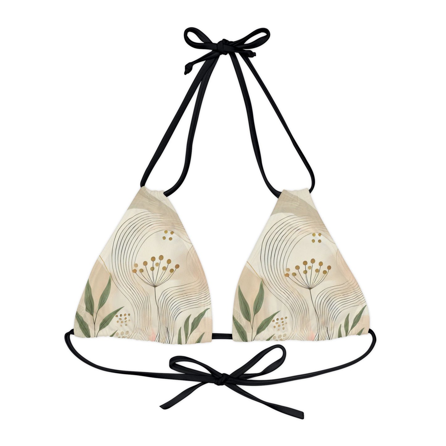 Botanical Breeze - Strappy Triangle Bikini Top (AOP)