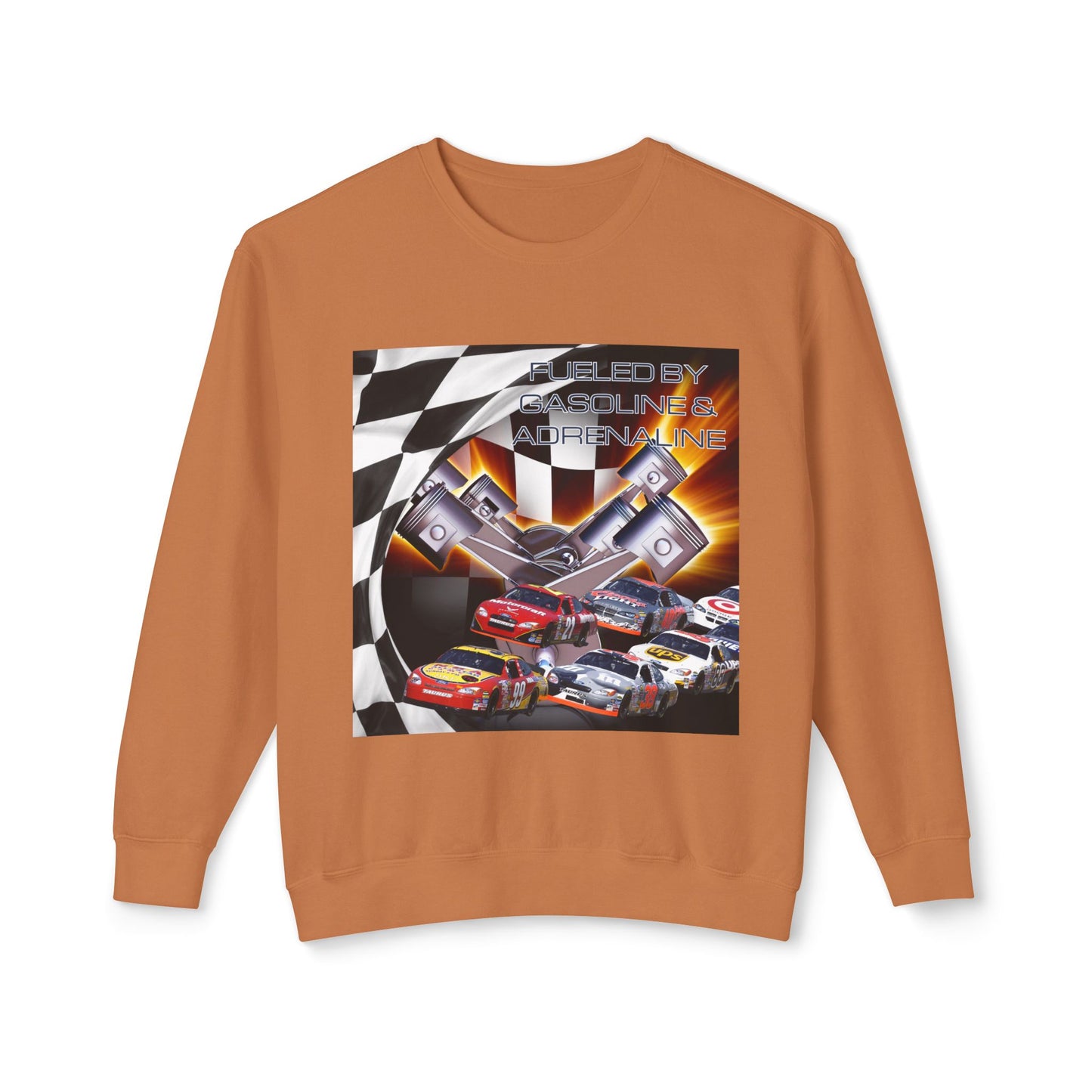 Fueled by Gasoline & Adrenaline - Unisex Lightweight Crewneck Sweatshirt