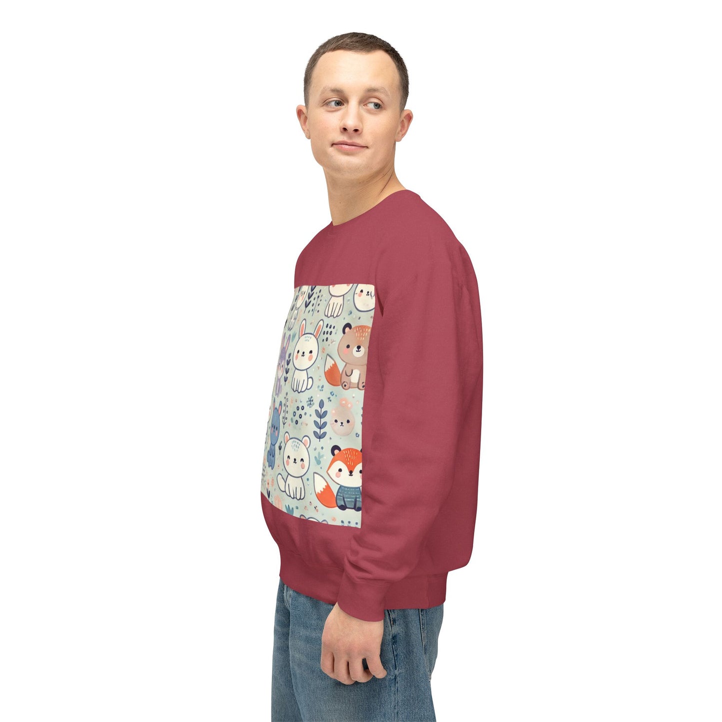 Whimsical Companions - Unisex Lightweight Crewneck Sweatshirt