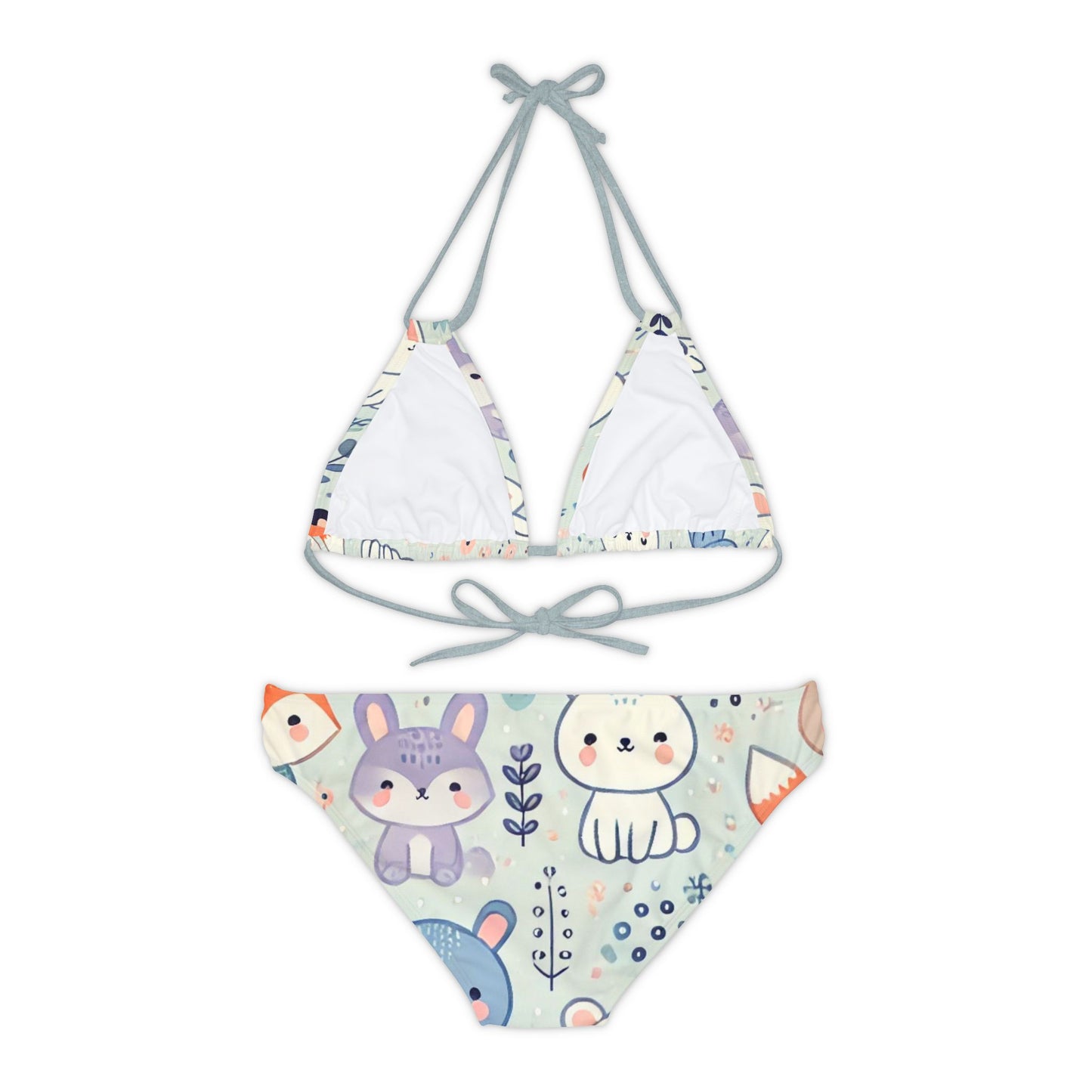 Whimsical Companions - Strappy Bikini Set (AOP)