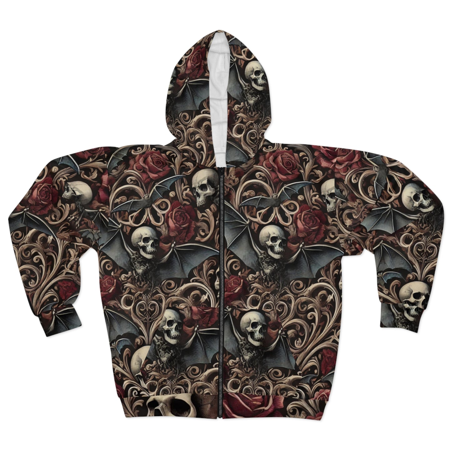 Nocturnal Elegy - Unisex Zip Hoodie (AOP)