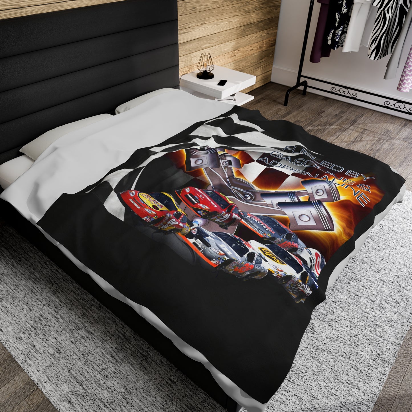 Fueled by Gasoline & Adrenaline - Velveteen Plush Blanket