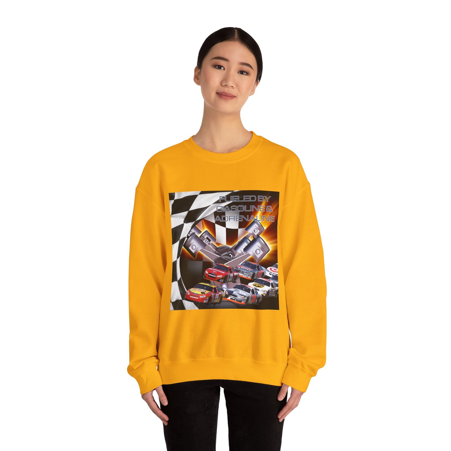 Fueled by Gasoline & Adrenaline - Unisex Heavy Blend™ Crewneck Sweatshirt