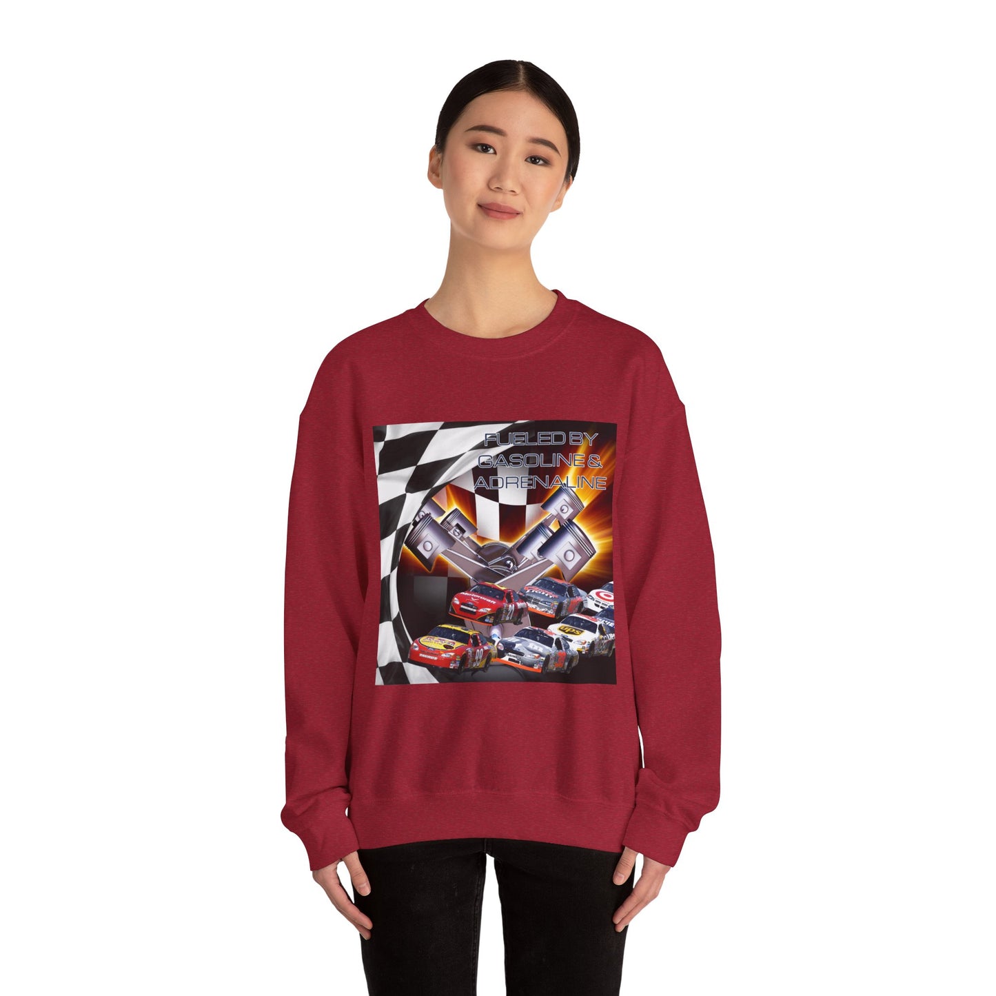 Fueled by Gasoline & Adrenaline - Unisex Heavy Blend™ Crewneck Sweatshirt