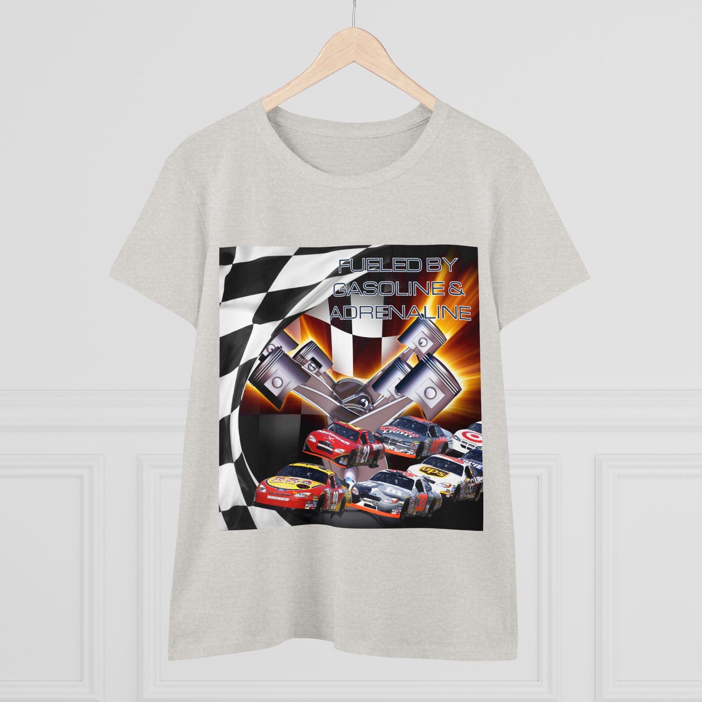 Fueled by Gasoline & Adrenaline - Women's Midweight Cotton Tee