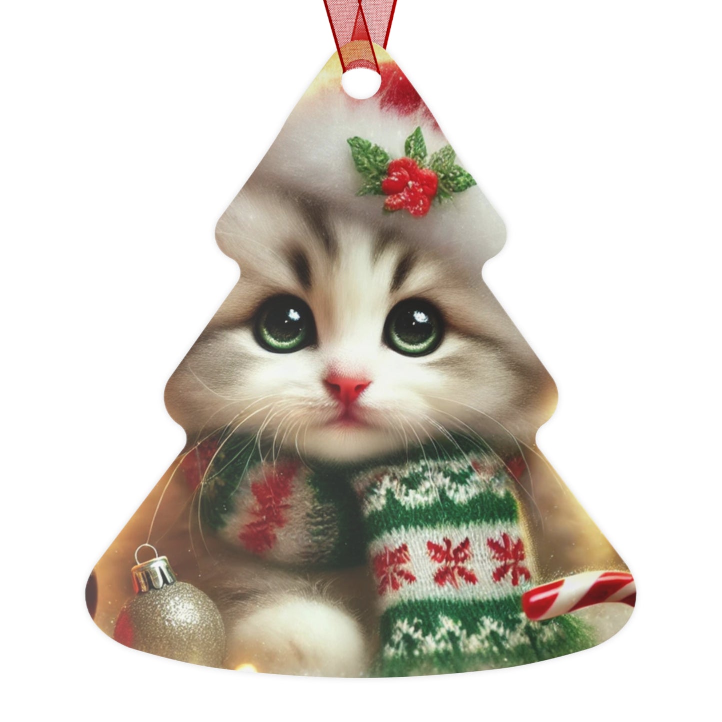 Purr-fectly Merry Christmas - Metal Ornaments