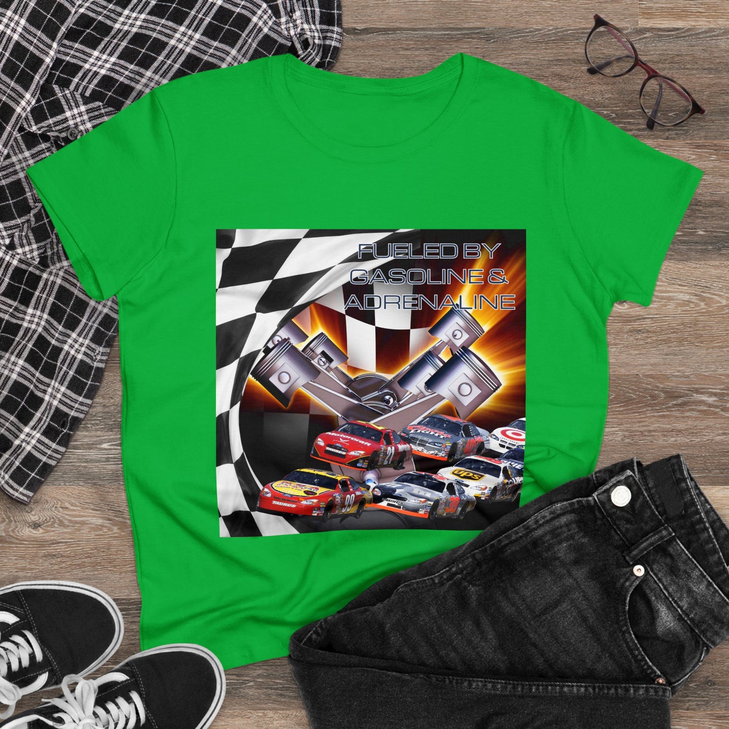 Fueled by Gasoline & Adrenaline - Women's Midweight Cotton Tee