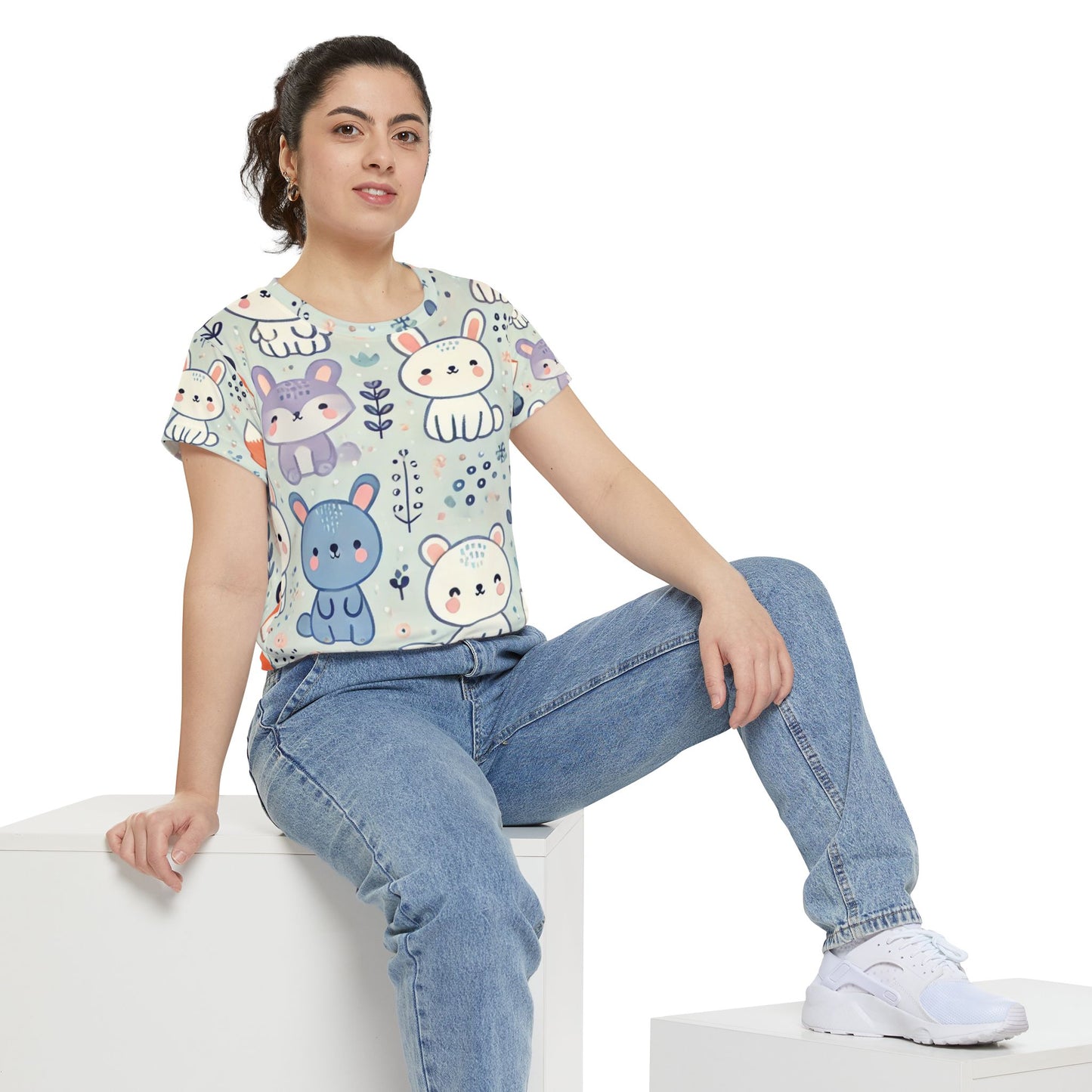 Whimsical Companions - Women's Short Sleeve Shirt (AOP)