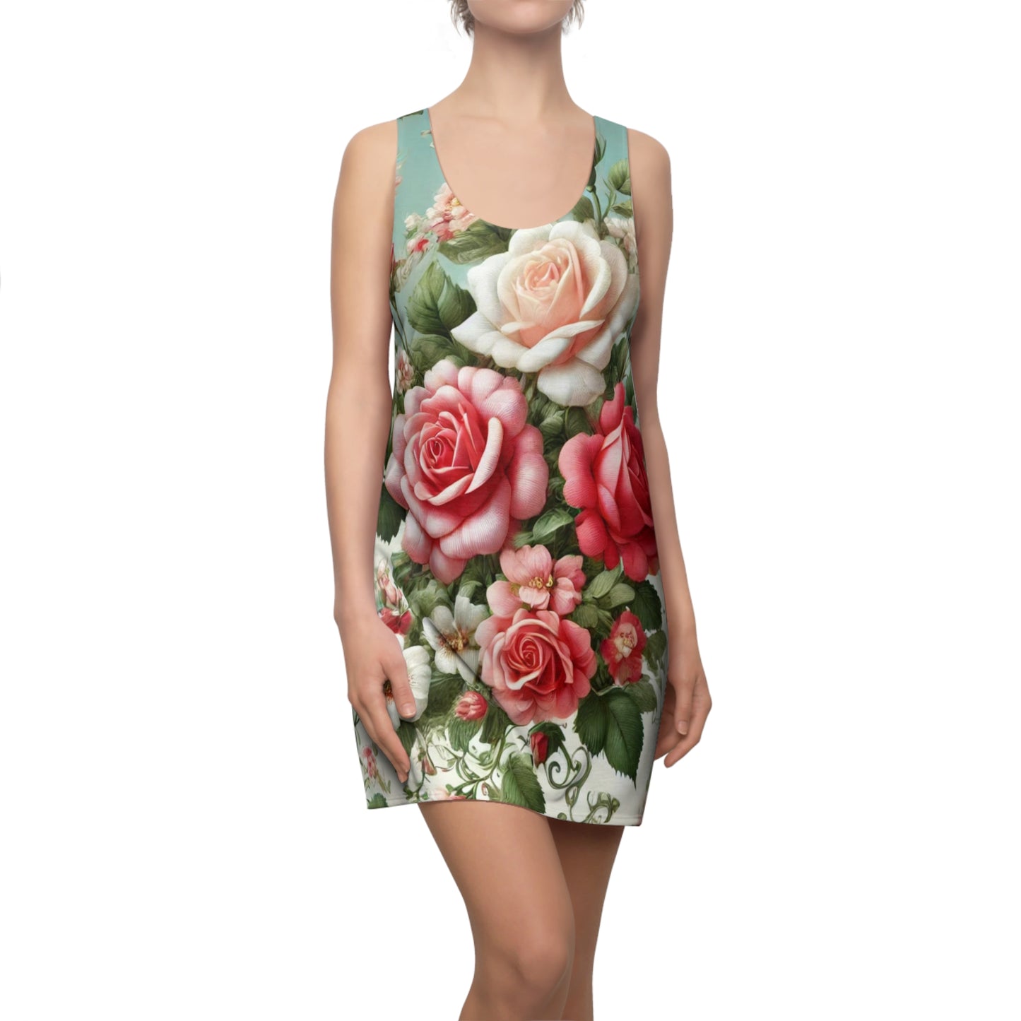 Rose Reverie - Women's Cut & Sew Racerback Dress