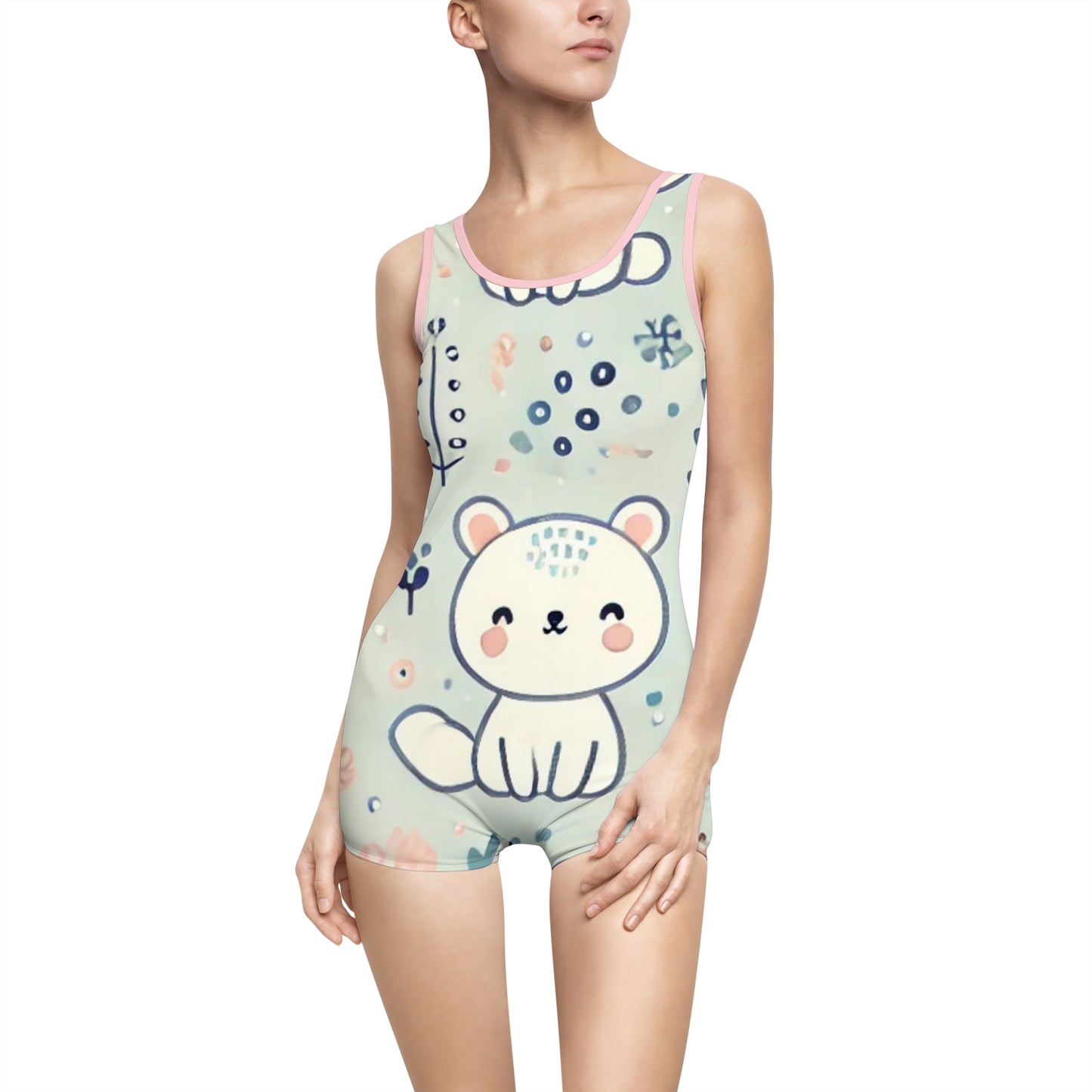 Whimsical Companions - Women's Vintage Swimsuit (AOP)