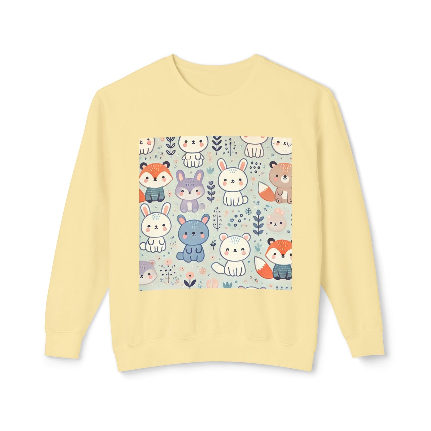 Whimsical Companions - Unisex Lightweight Crewneck Sweatshirt