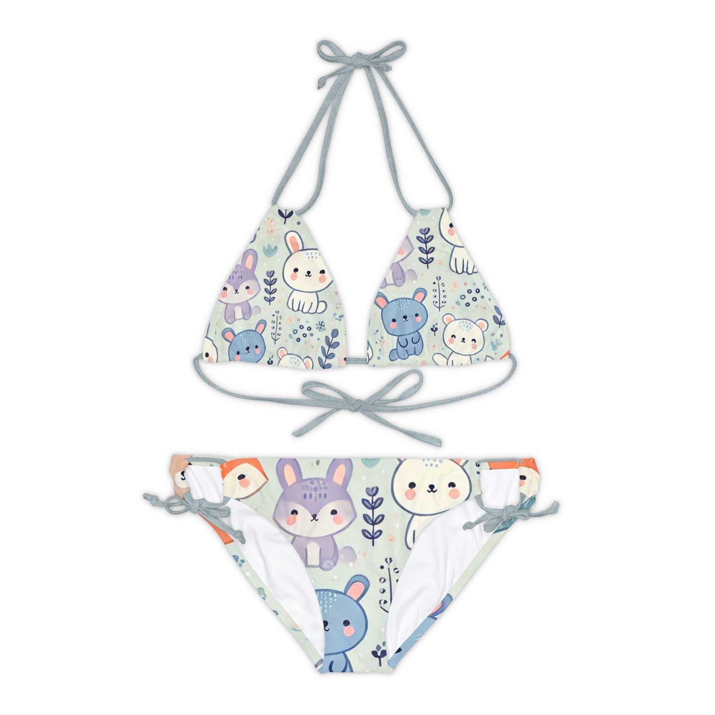 Whimsical Companions - Strappy Bikini Set (AOP)