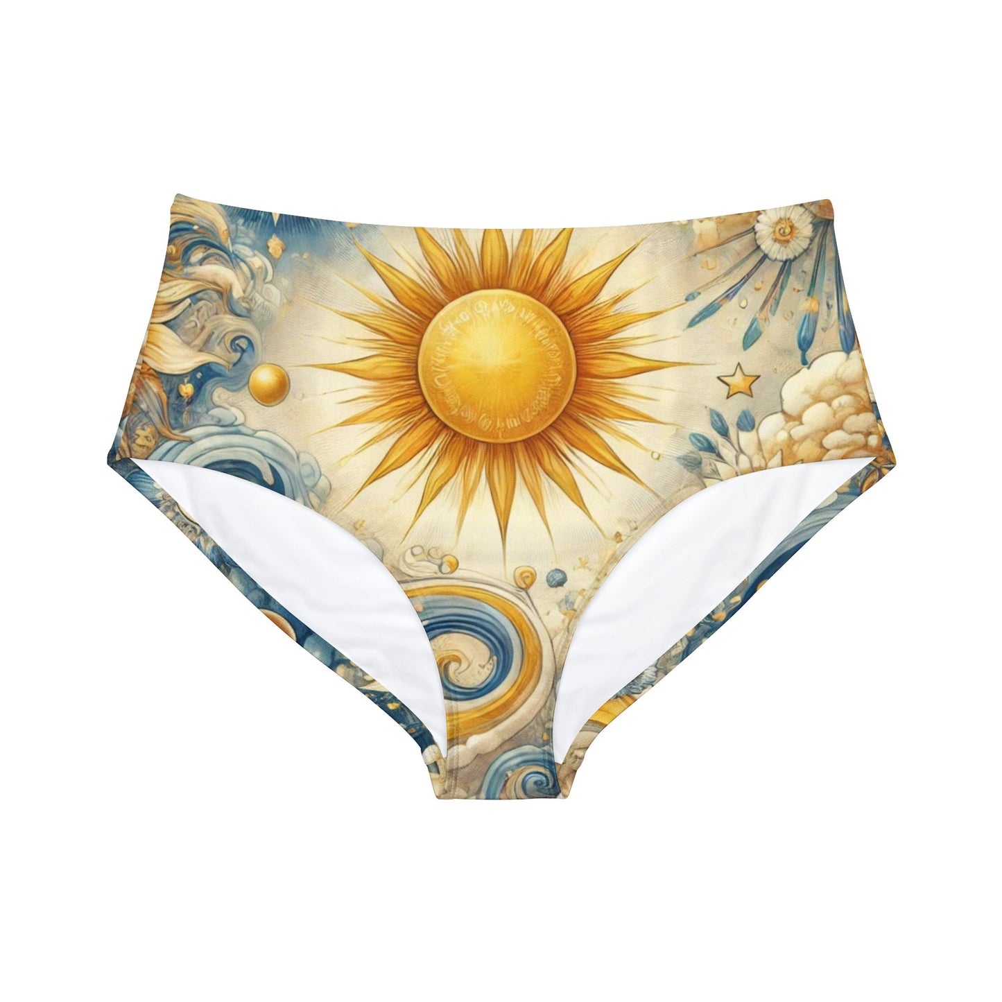 Celestial Radiance - High-Waist Hipster Bikini Bottom