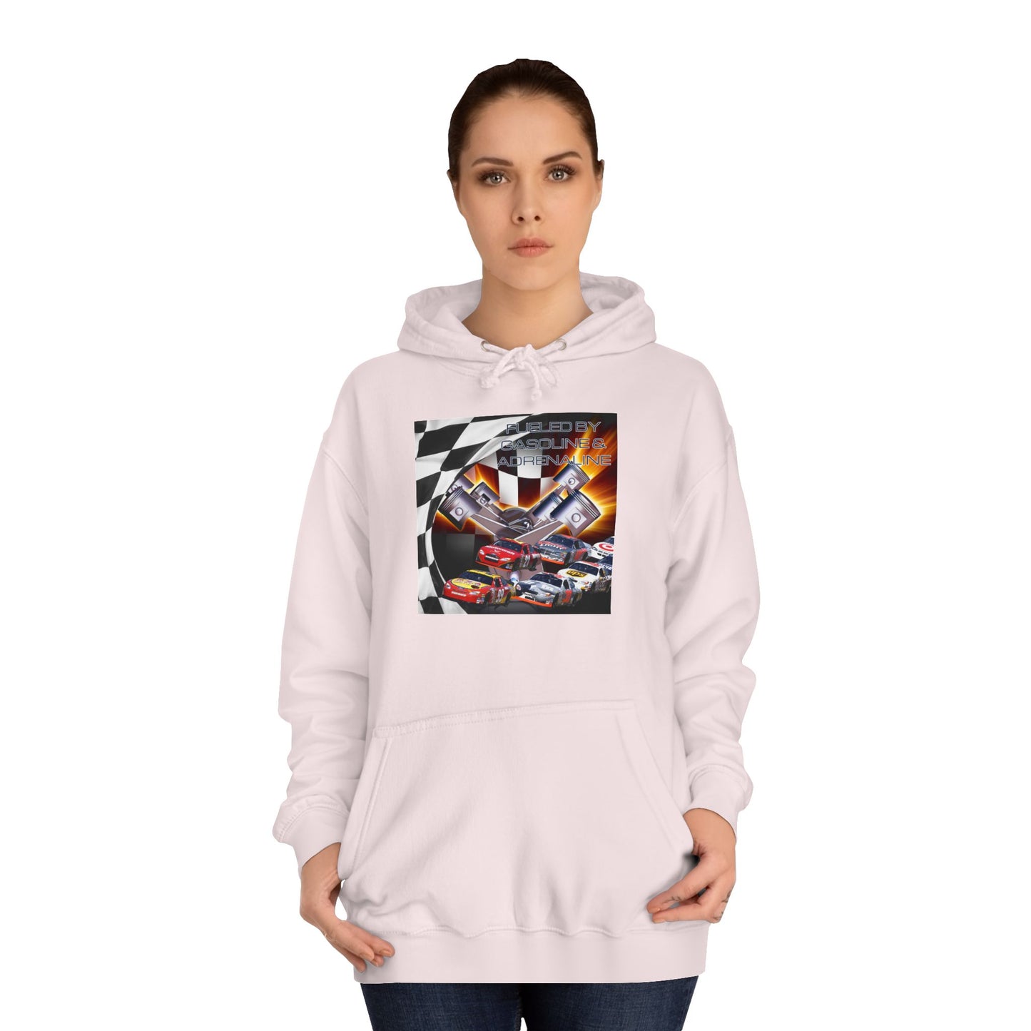 Fueled by Gasoline & Adrenaline - Unisex College Hoodie