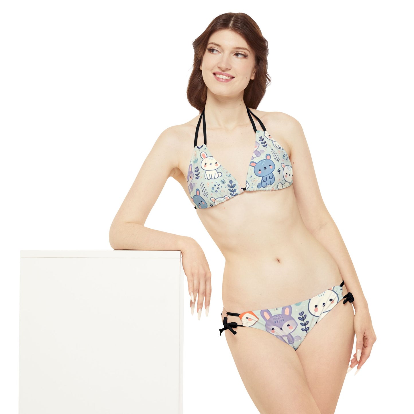 Whimsical Companions - Strappy Bikini Set (AOP)