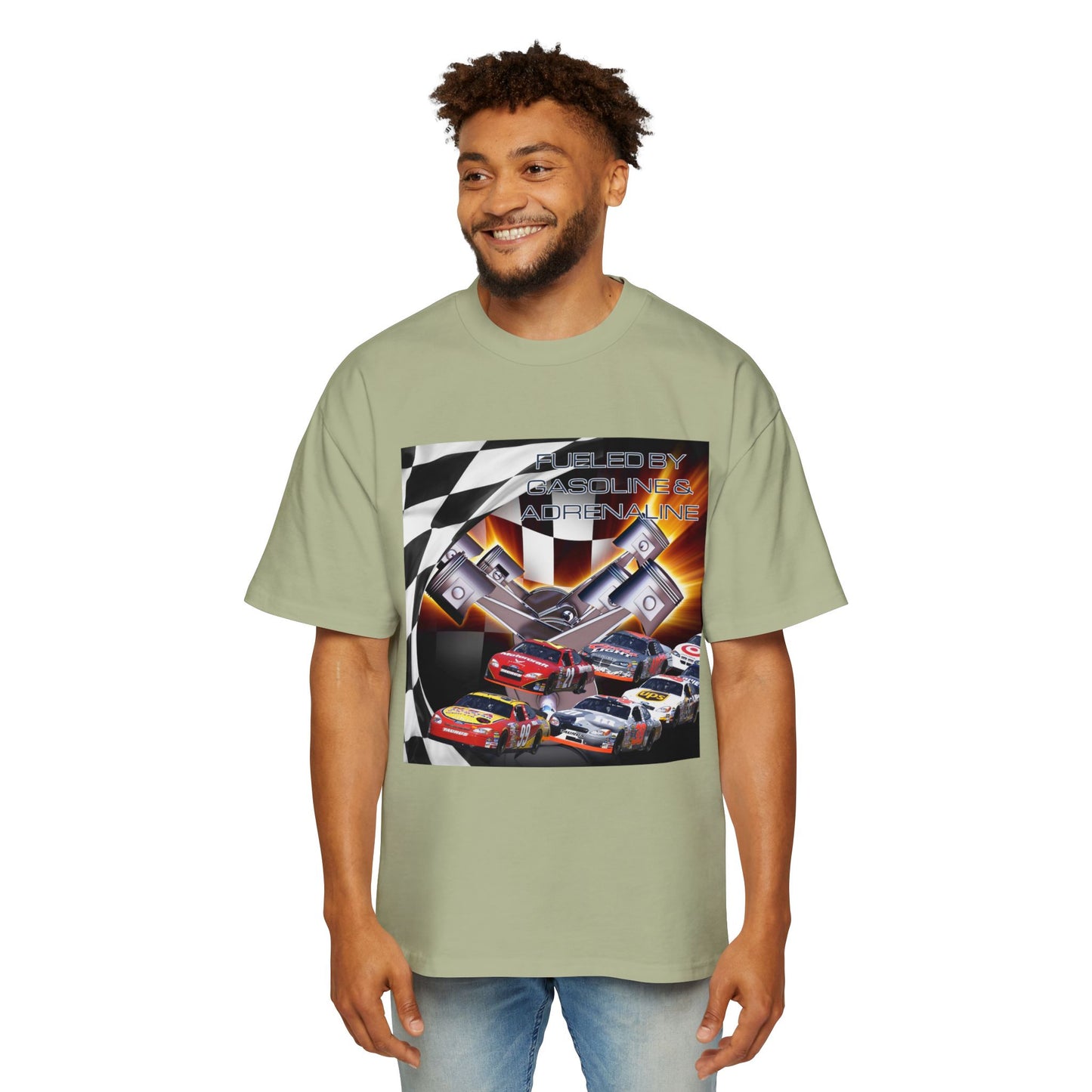 Fueled by Gasoline & Adrenaline - Men's Heavy Oversized Tee T-Shirt