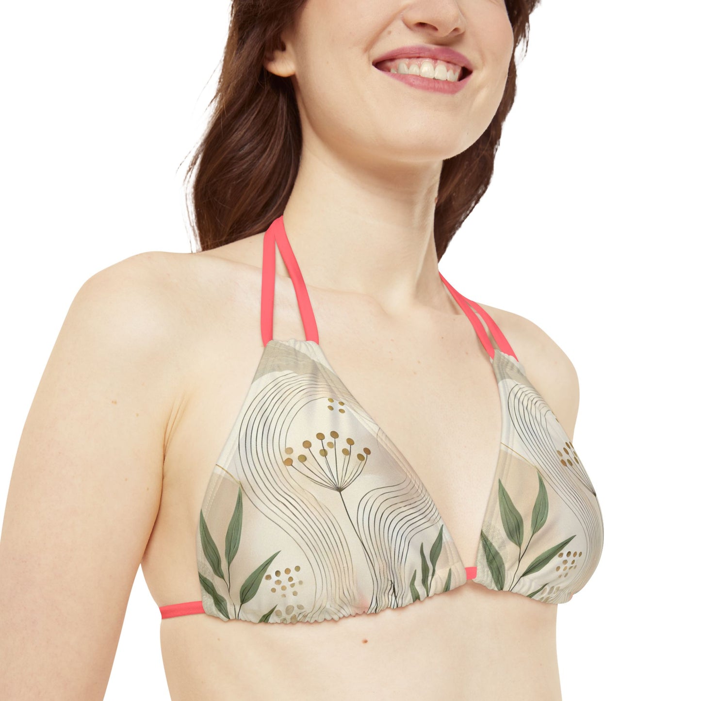 Botanical Breeze - Strappy Triangle Bikini Top (AOP)