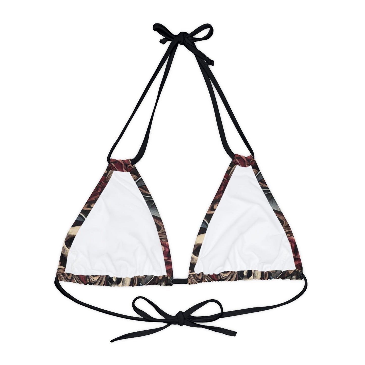 Nocturnal Elegy - Strappy Triangle Bikini Top (AOP)