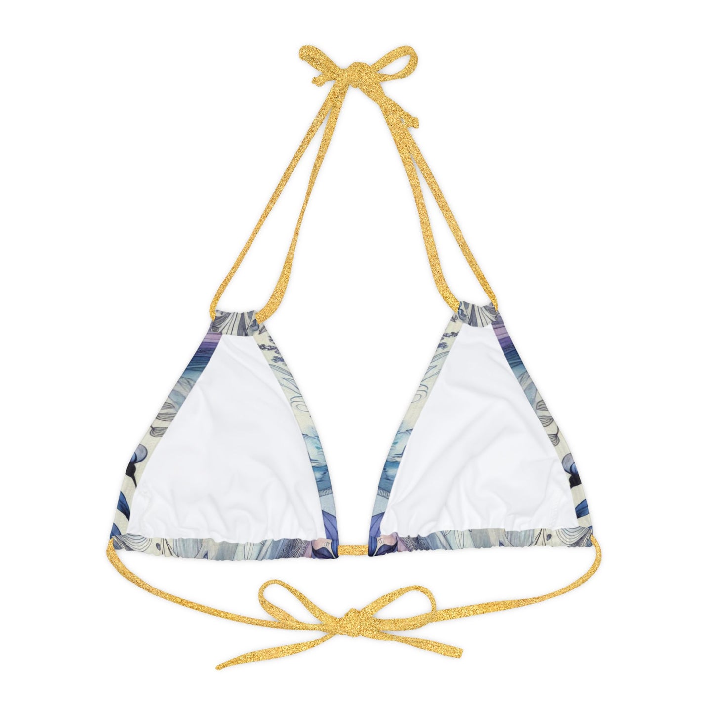 Twilight Bloom - Strappy Triangle Bikini Top (AOP)