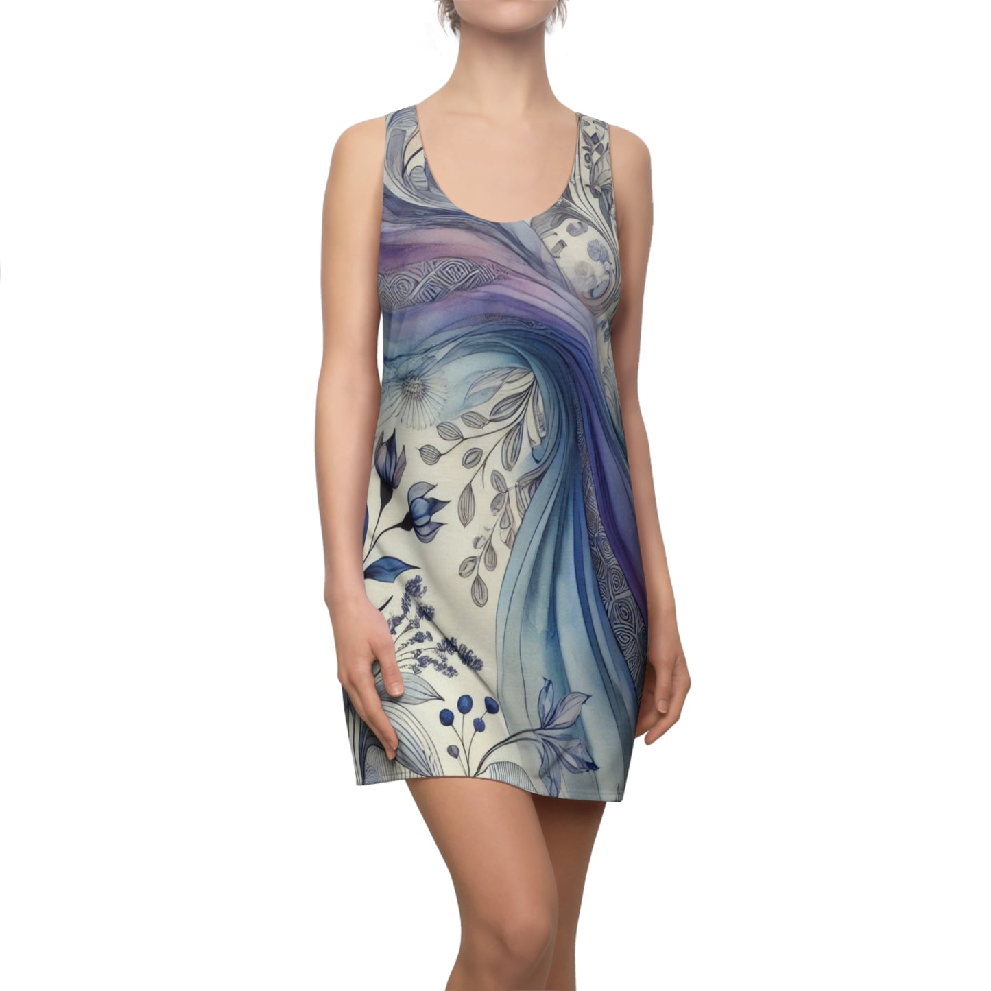 Twilight Bloom - Racerback Dress Feminine Flowing Design Women's Fashion