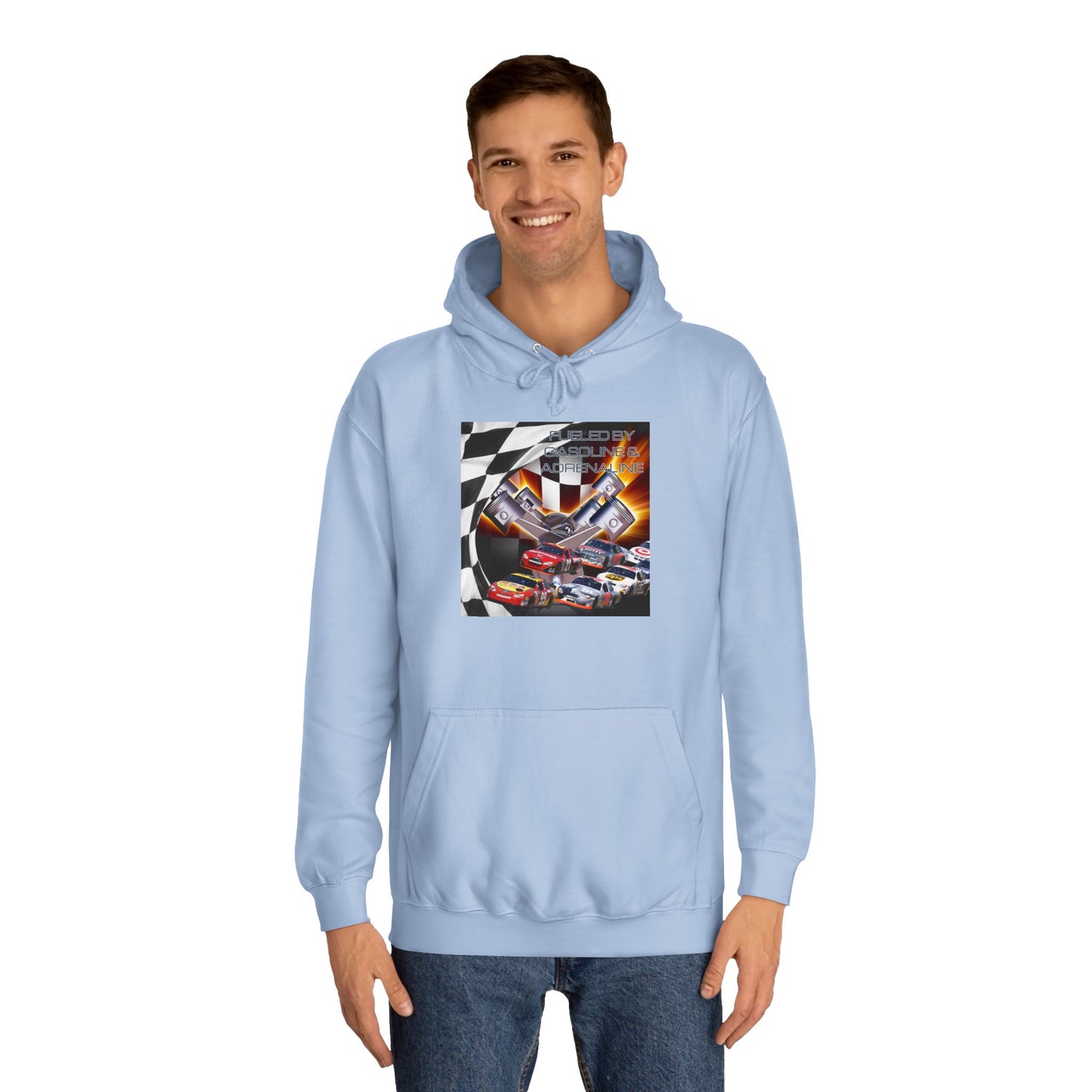 Fueled by Gasoline & Adrenaline - Unisex College Hoodie