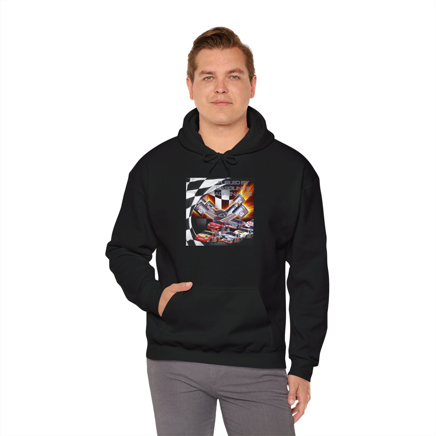 Fueled by Gasoline & Adrenaline - Unisex Heavy Blend™ Hooded Sweatshirt